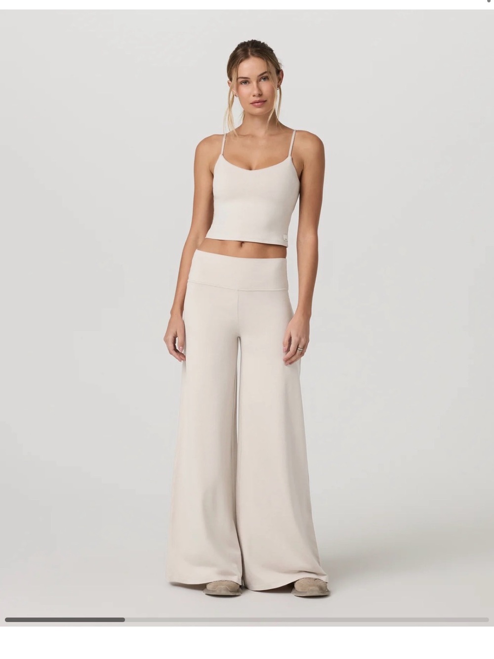 Vuori Halo Easy Wide-Leg Pants in Small Short length - Cream Ecru Heather - NWOT - Picture 2 of 8